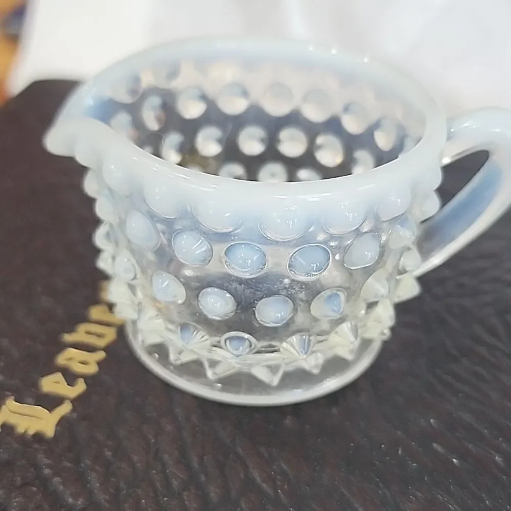 Fenton Hobnail Creamer and Sugar Vintage